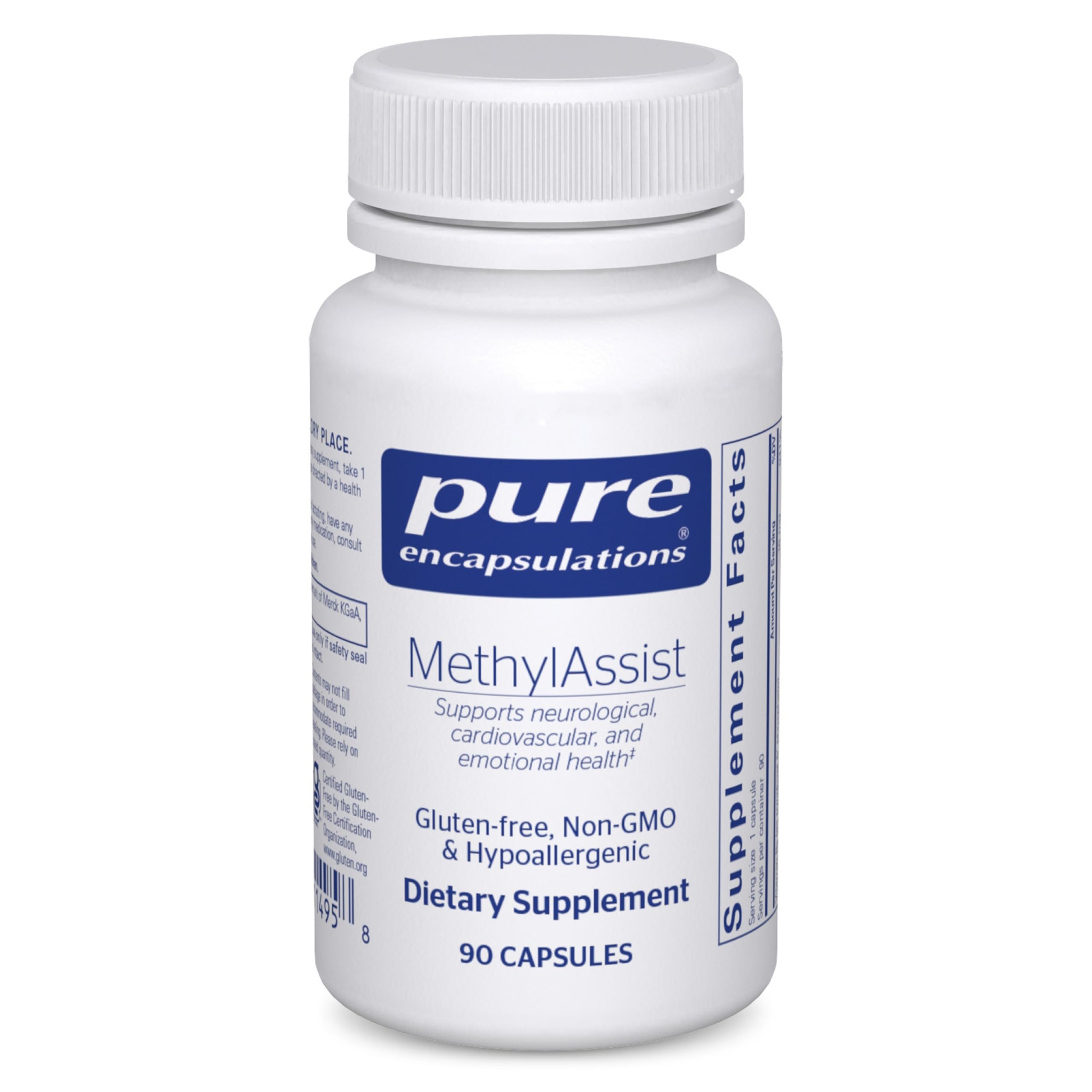 Pure Encapsulations MethylAssist 90s bottle displaying premium B vitamin complex for methylation support