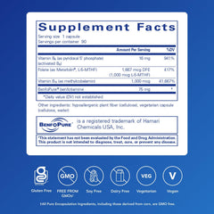 Pure Encapsulations MethylAssist 90s capsules closeup highlighting B vitamins for heart and brain wellness