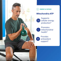 Mitochondria-ATP label closeup showing purity and ingredients.