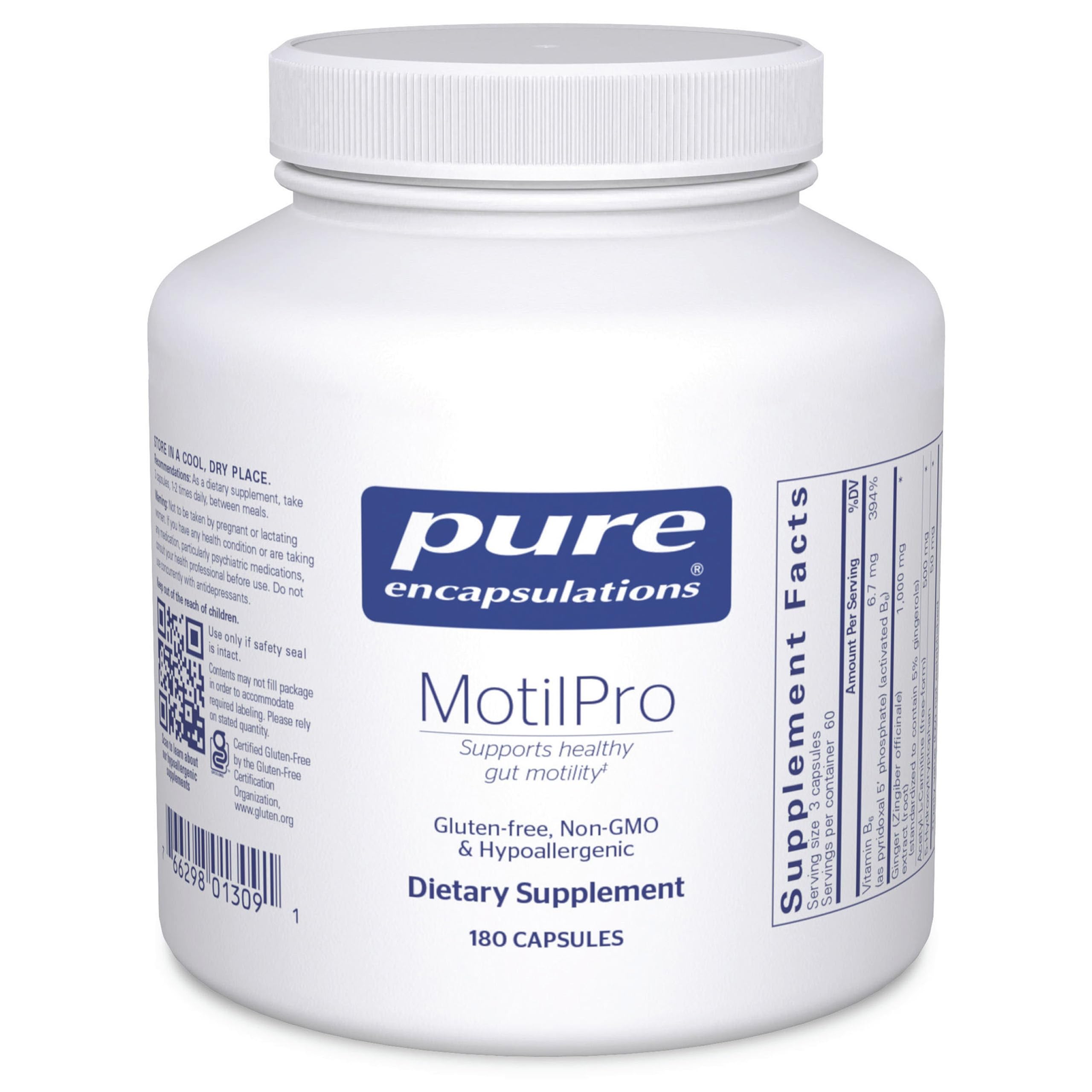 Pure Encapsulations MotilPro bottle for gut motility support.