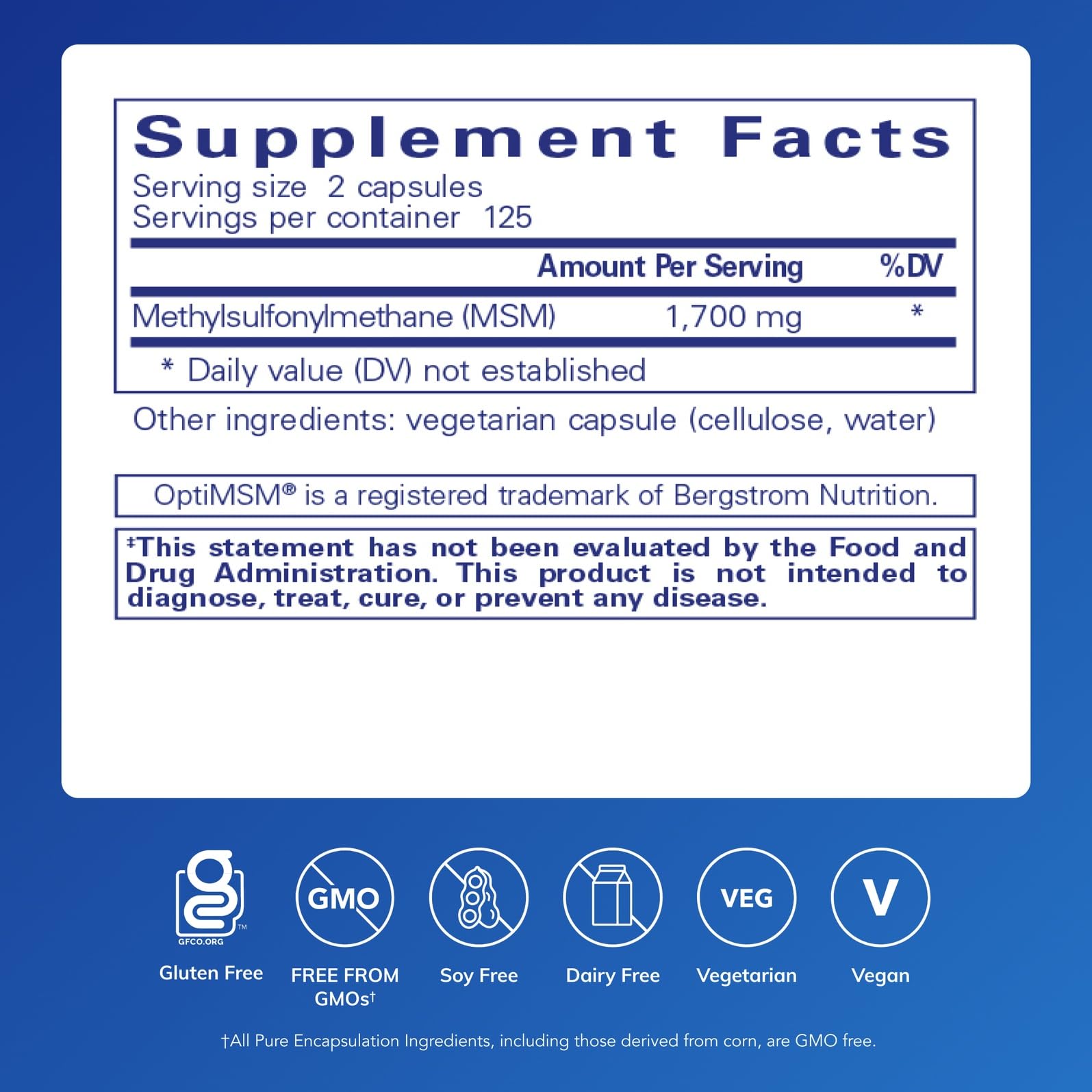 Pure Encapsulations MSM capsules immune function visual, potential support for healthy immune response.