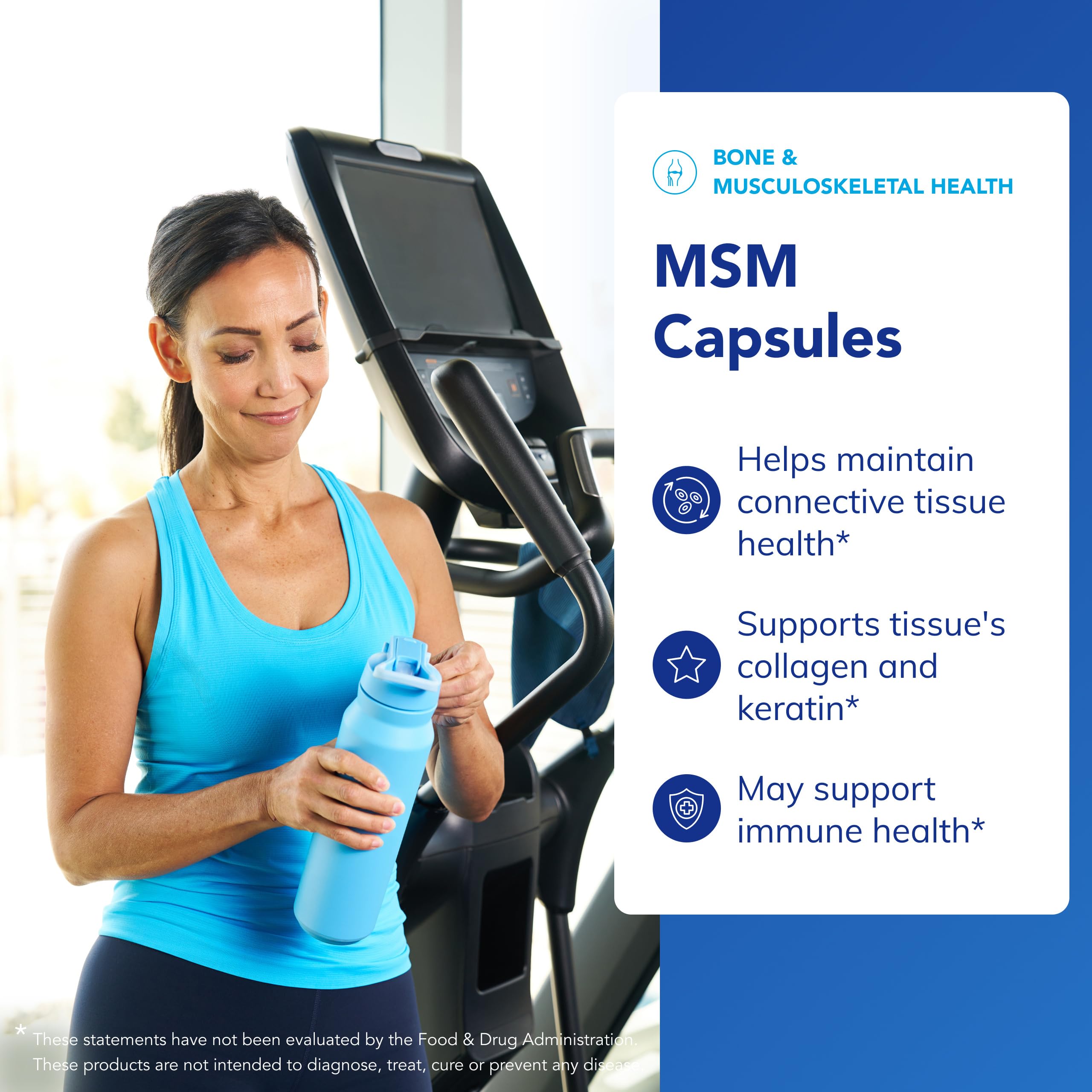 Pure Encapsulations MSM capsules label close-up shows purity and allergen-free formulation.