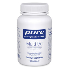 Pure Encapsulations Multi T/D bottle front for daily wellness support