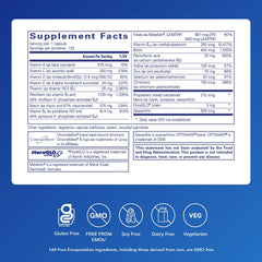 Pure Encapsulations Multi T/D bottle label close-up highlighting ingredients