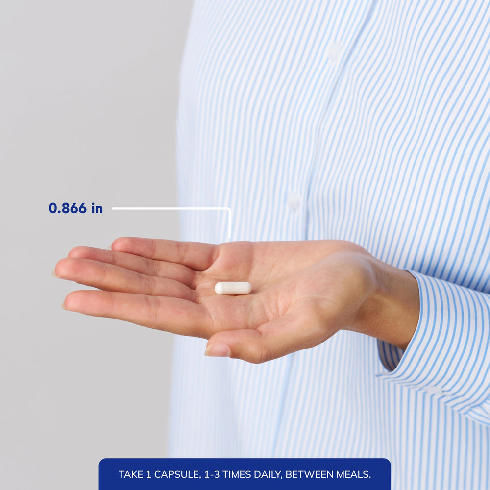 Pure Encapsulations NAC 600 mg capsules in hand illustrate easy daily use