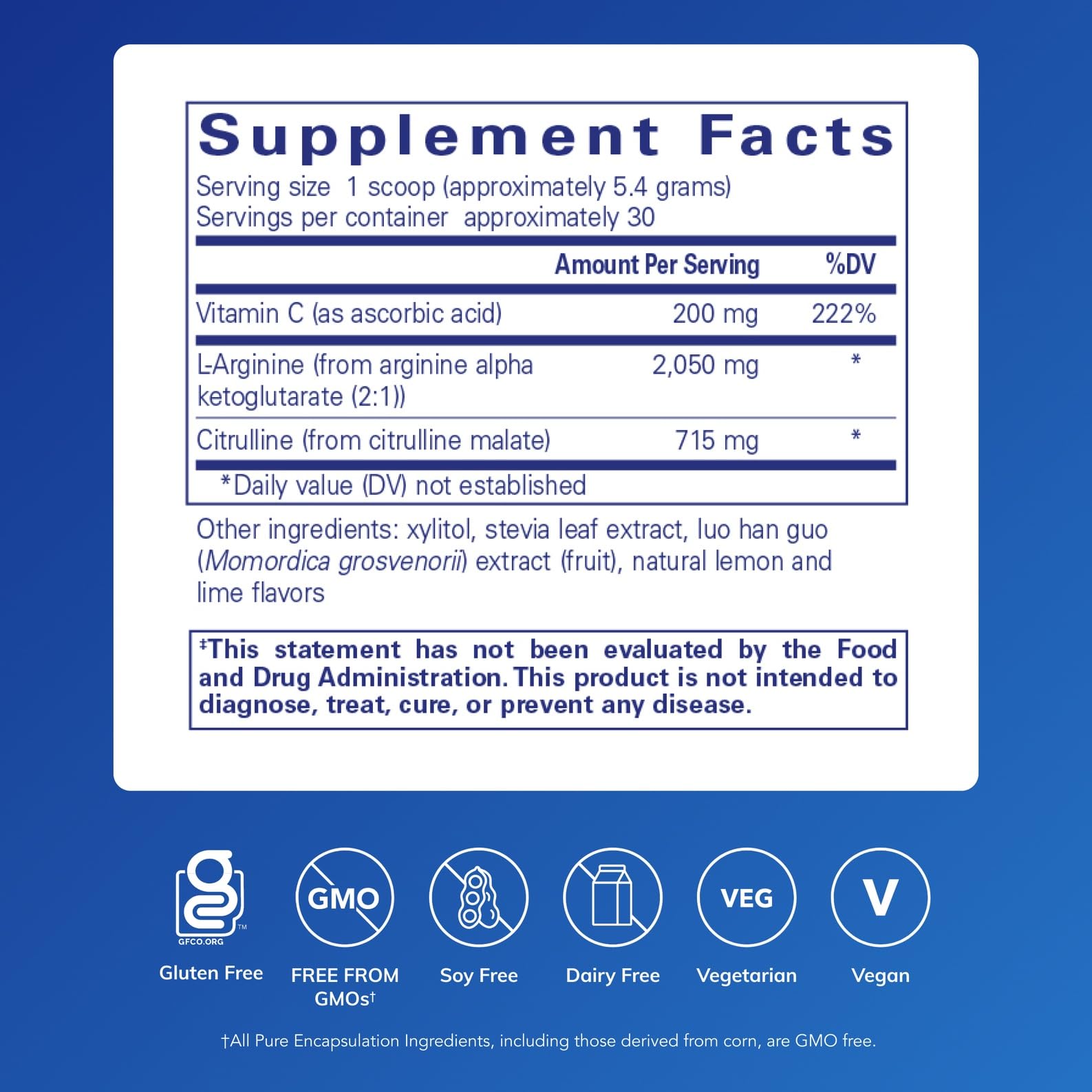 Nitric Oxide Support label close-up by Pure Encapsulations shows premium ingredients and quality testing