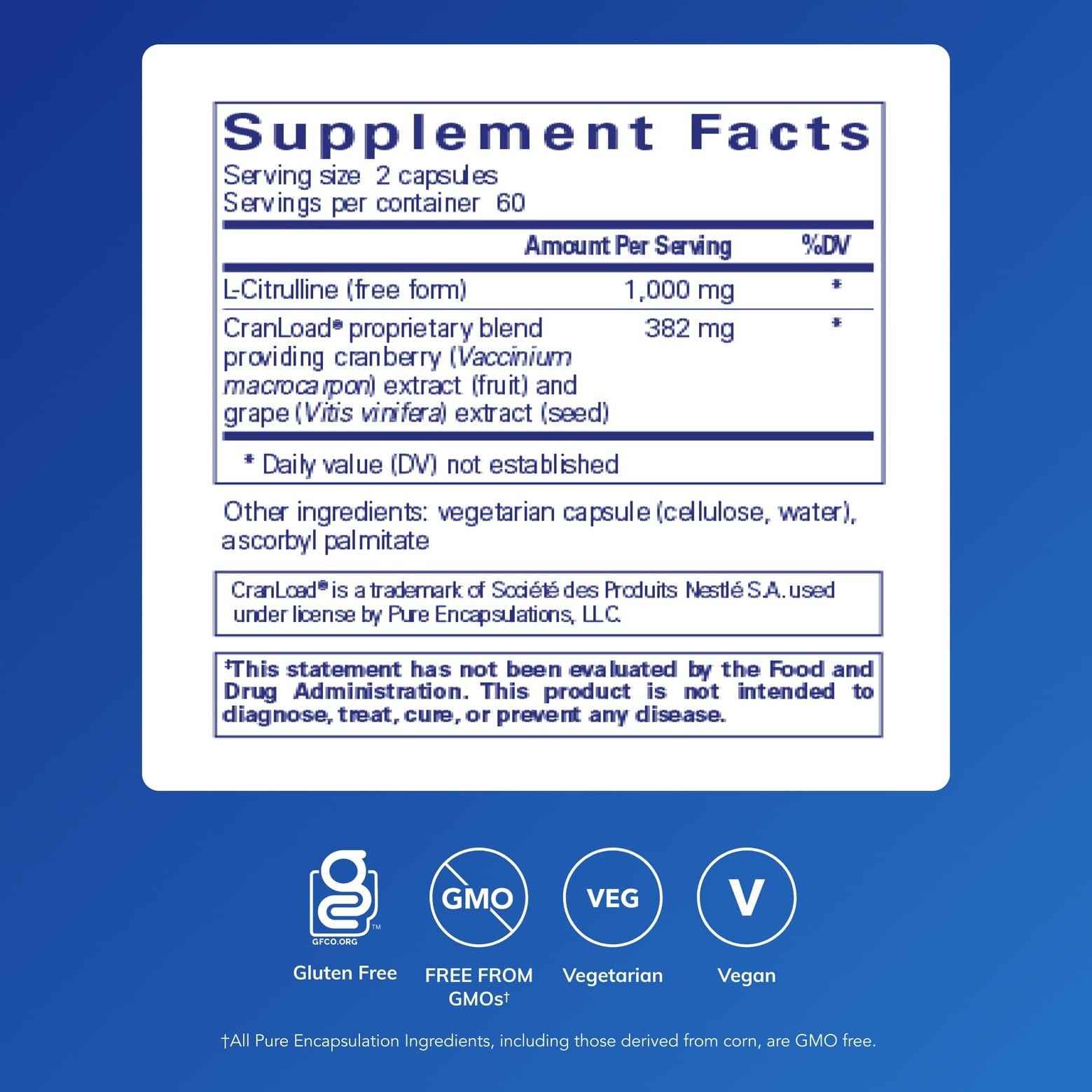 Pure Encapsulations Nitric Oxide Ultra capsules shown for convenient daily use.