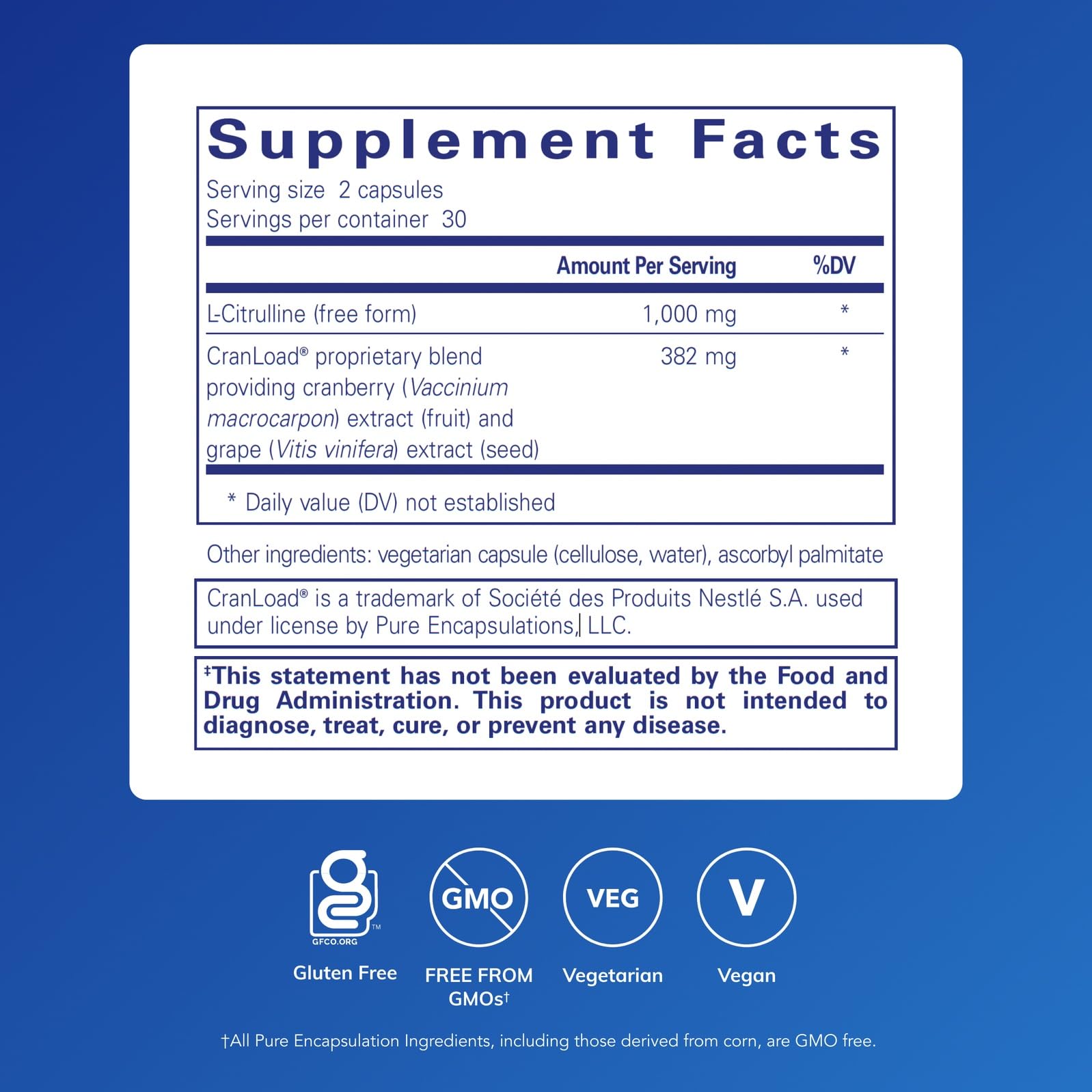 Pure Encapsulations Nitric Oxide Ultra capsules close-up for daily supplementation