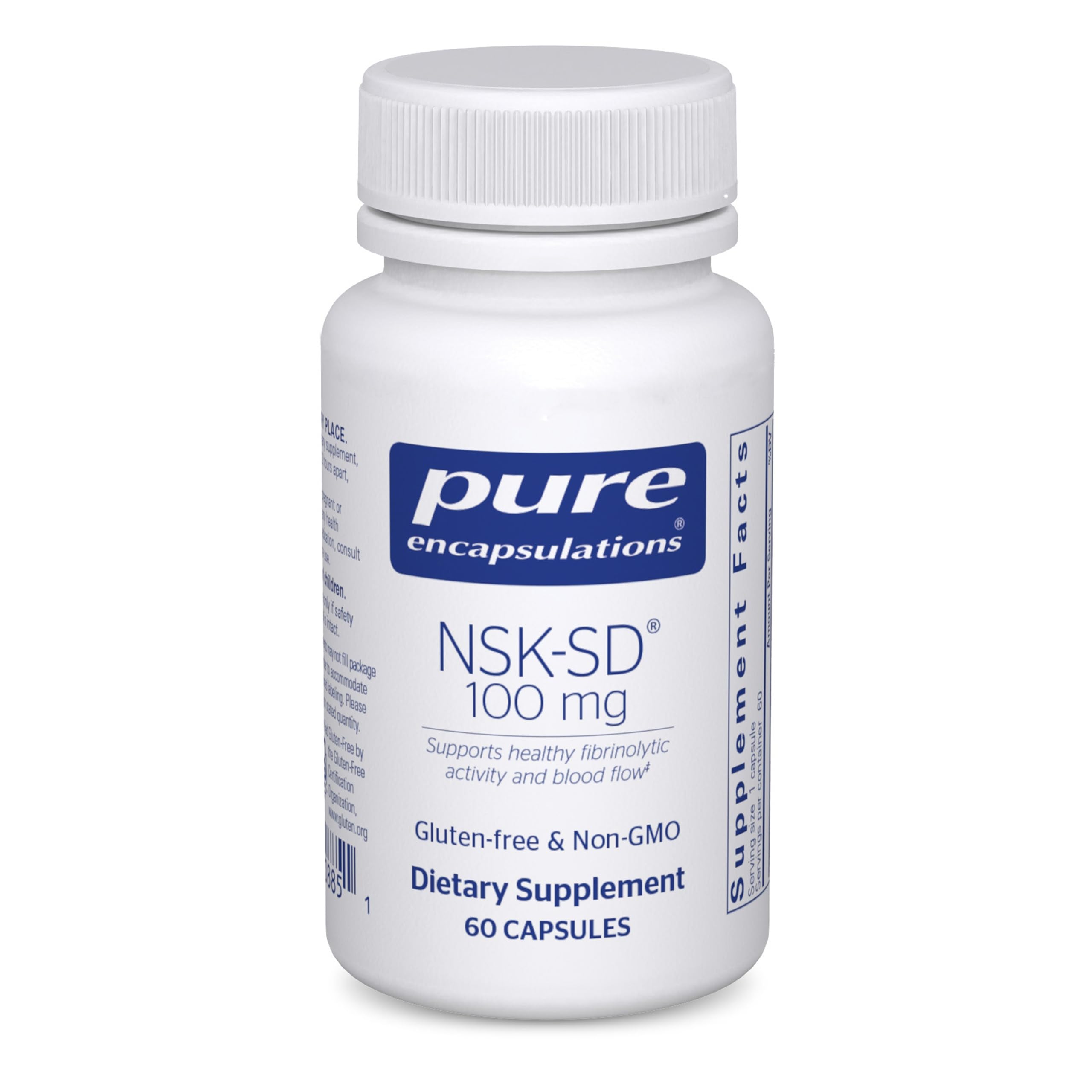 Pure Encapsulations NSK-SD bottle front for circulation support.