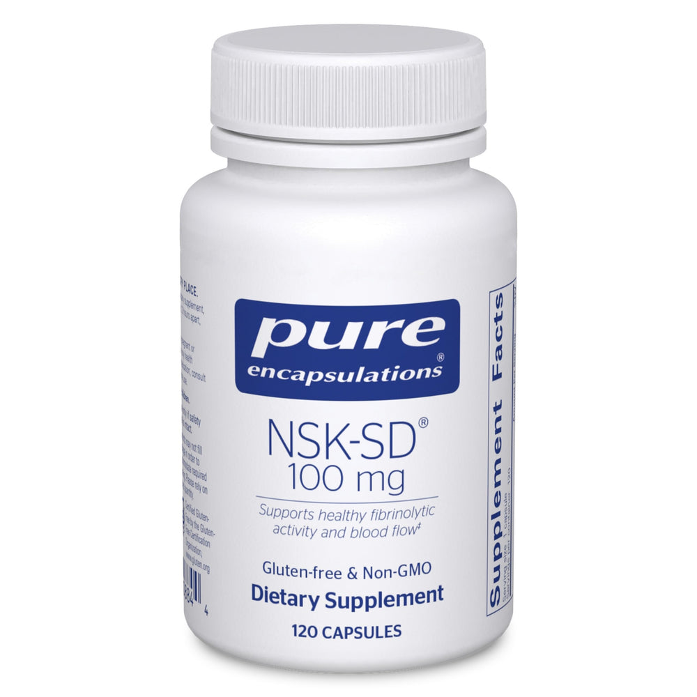 Pure Encapsulations NSK-SD bottle showing 120 capsules for daily circulation support