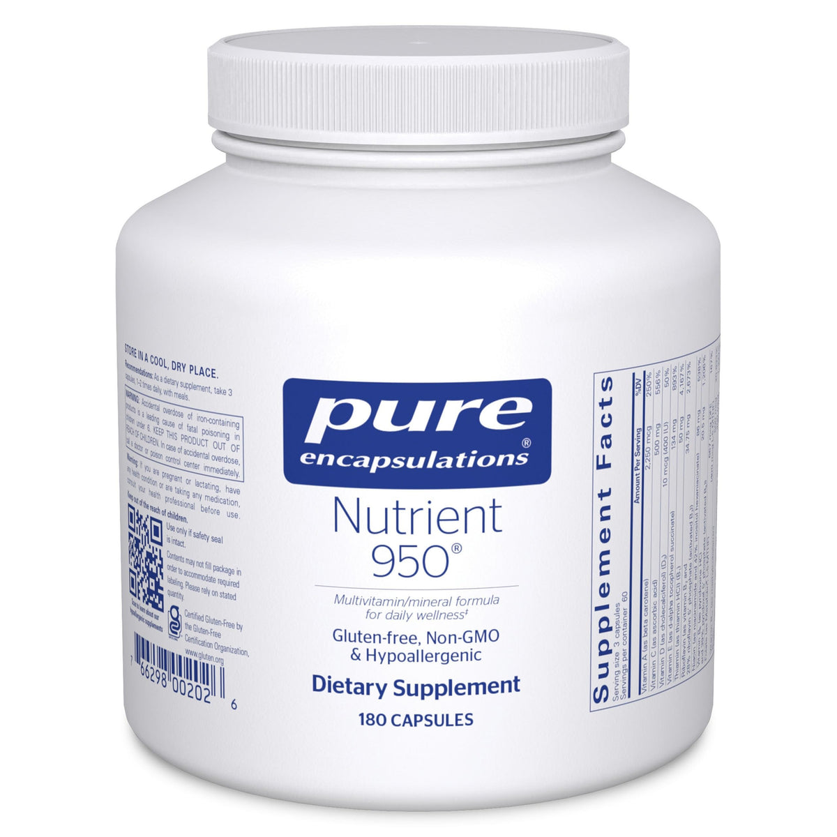 Pure Encapsulations Nutrient 950 bottle front supports daily wellness.