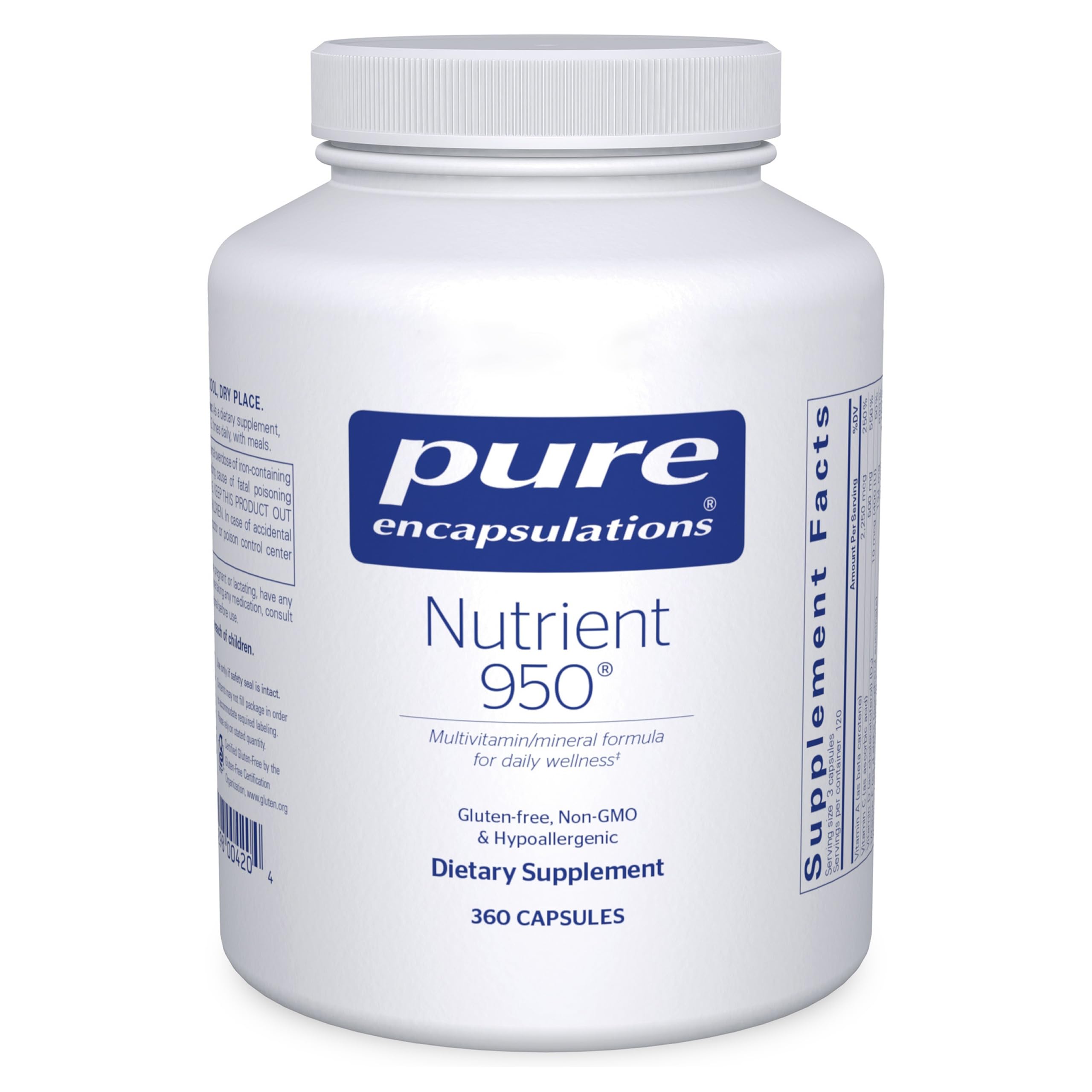 Pure Encapsulations Nutrient 950 bottle front view for daily wellness.