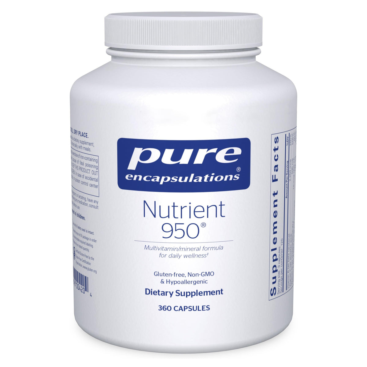 Pure Encapsulations Nutrient 950 bottle front view for daily wellness.