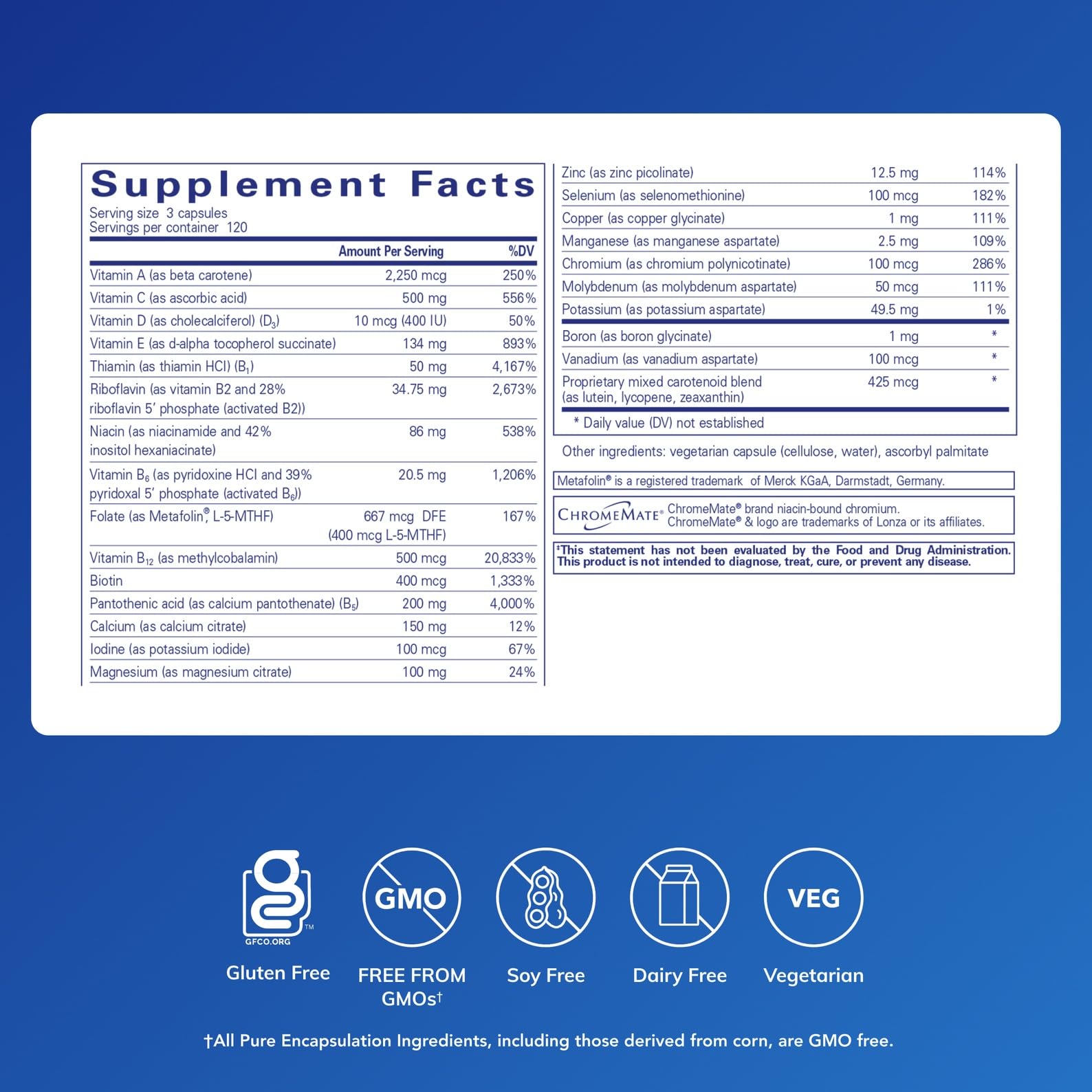 Pure Encapsulations Nutrient 950 capsules closeup showing easy-to-swallow tablets