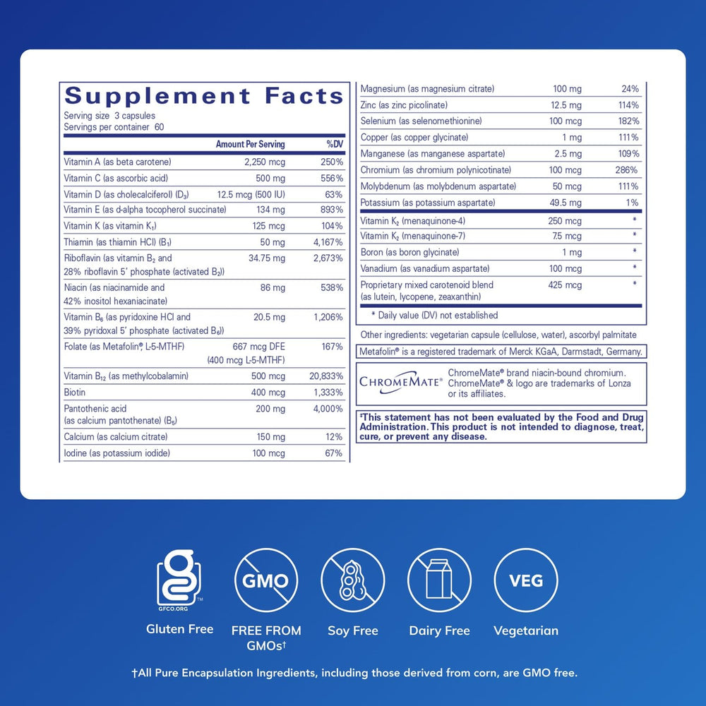Pure Encapsulations Nutrient 950 capsules closeup highlighting contents