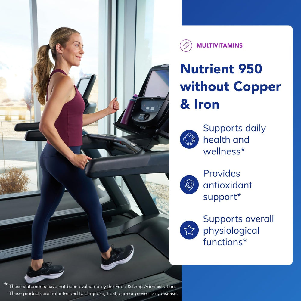 Pure Encapsulations Nutrient 950 capsules on shelf illustrate transparent ingredients.