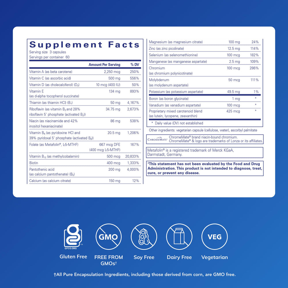 Pure Encapsulations Nutrient 950 capsules close-up for daily supplementation
