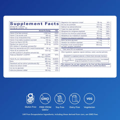 Pure Encapsulations Nutrient 950 label closeup highlighting Metafolin L-5-MTHF.
