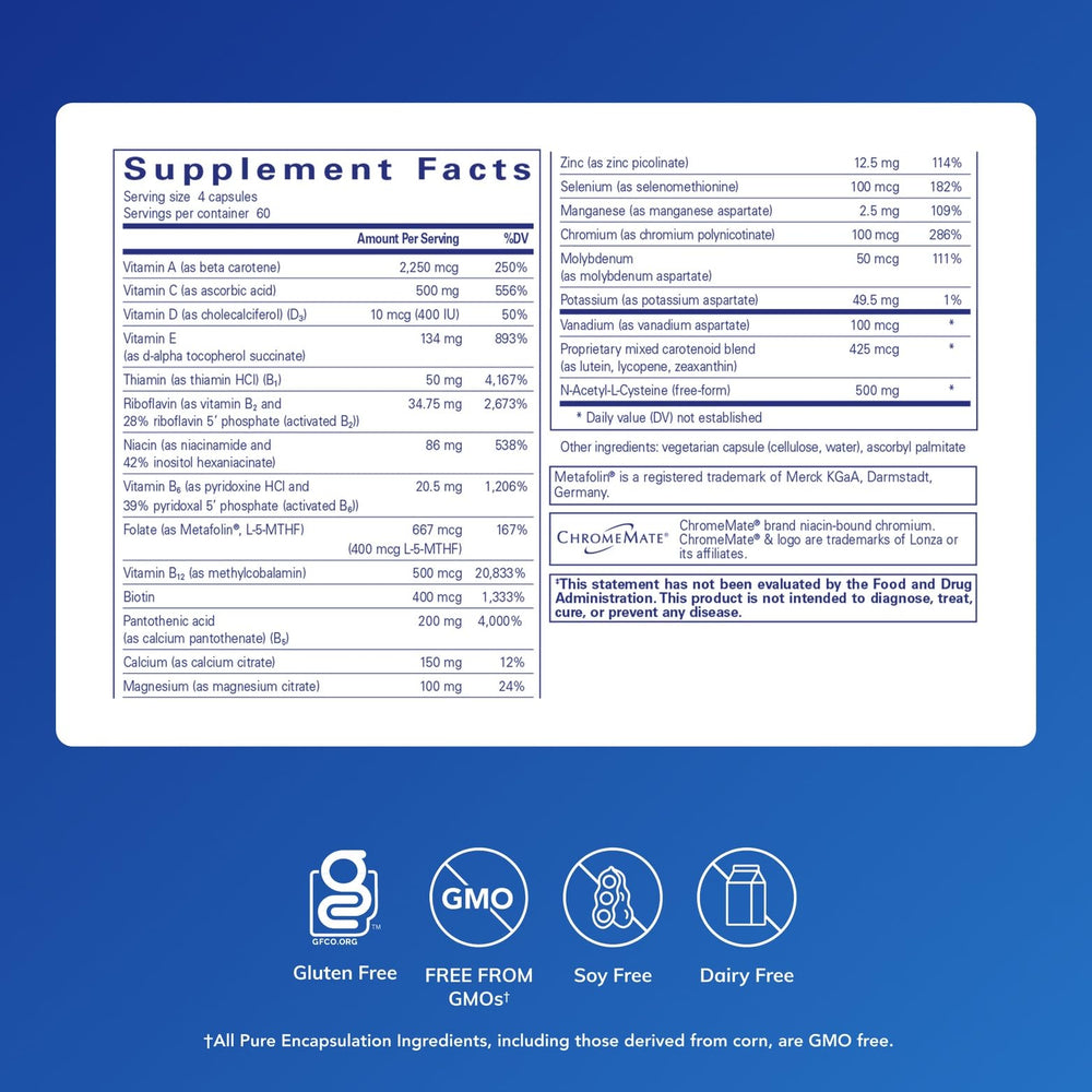 Nutrient 950 with NAC label close-up highlighting purity and hypoallergenic ingredients.