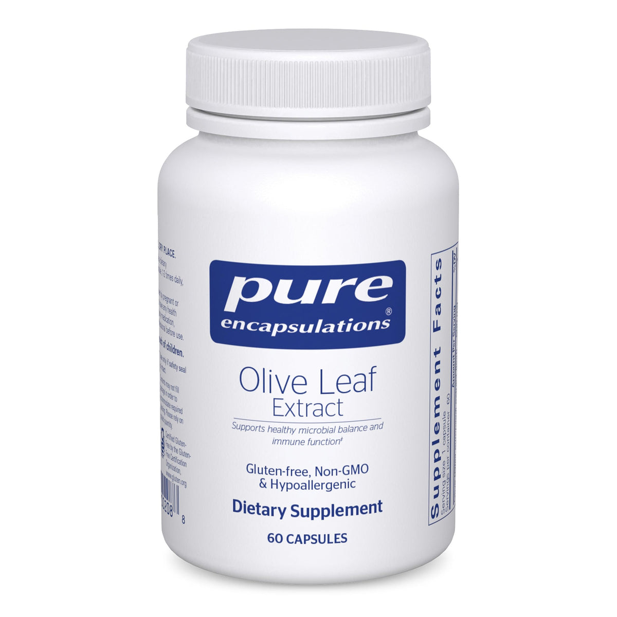 Pure Encapsulations Olive Leaf Extract bottle ready for daily immune support.