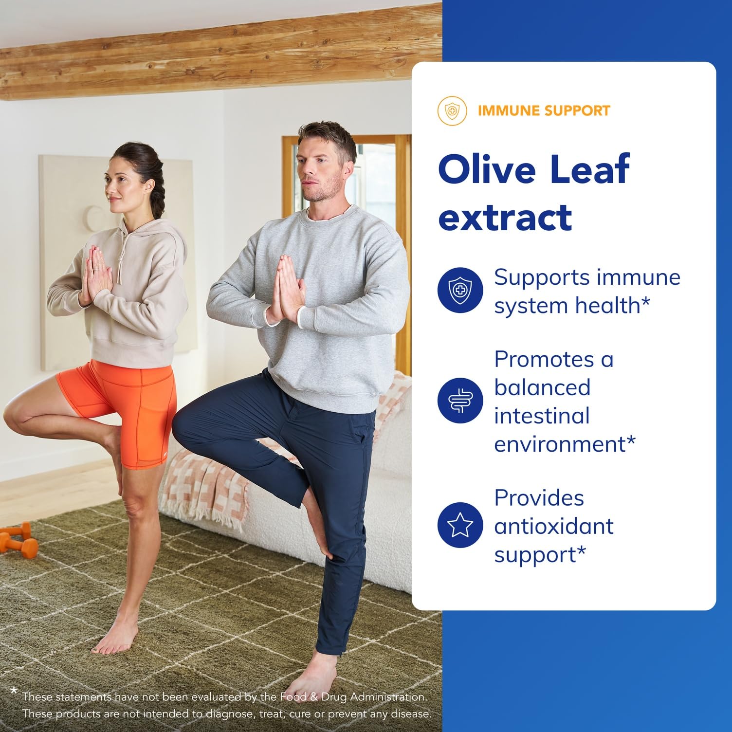 Pure Encapsulations Olive Leaf Extract label highlights purity and allergen-free features.