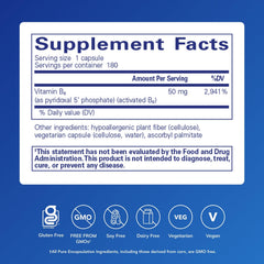 Pure Encapsulations P5P 50 bottle side view highlighting compact packaging for brain health support
