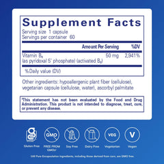 Pure Encapsulations P5P 50 capsules viewed up close highlighting convenient daily capsules