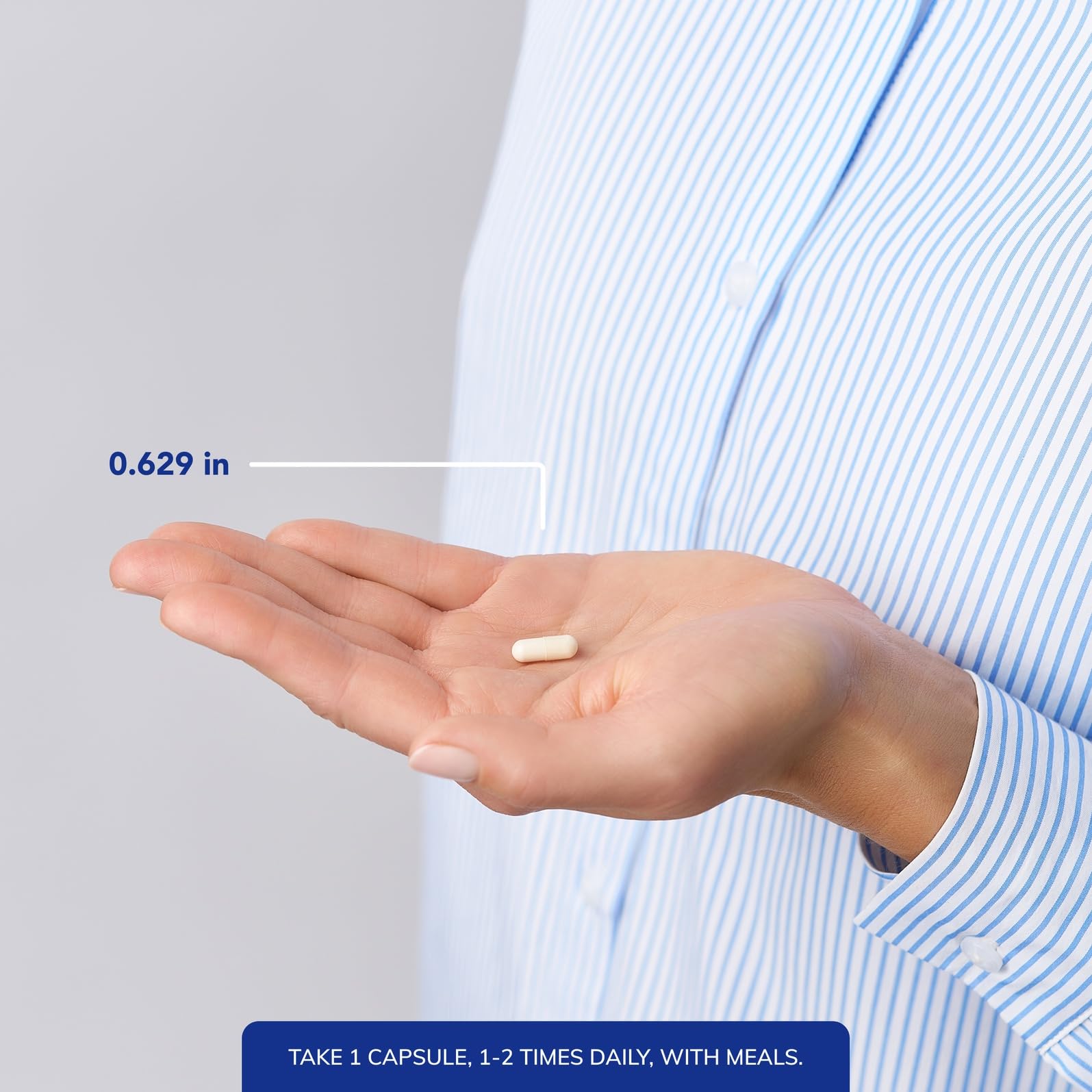 Pure Encapsulations P5P 50 pill close-up ready for daily use with water