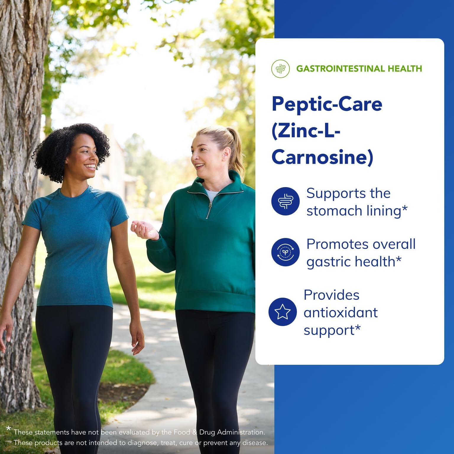 Pure Encapsulations Peptic-Care label detail highlights the zinc-L-carnosine complex