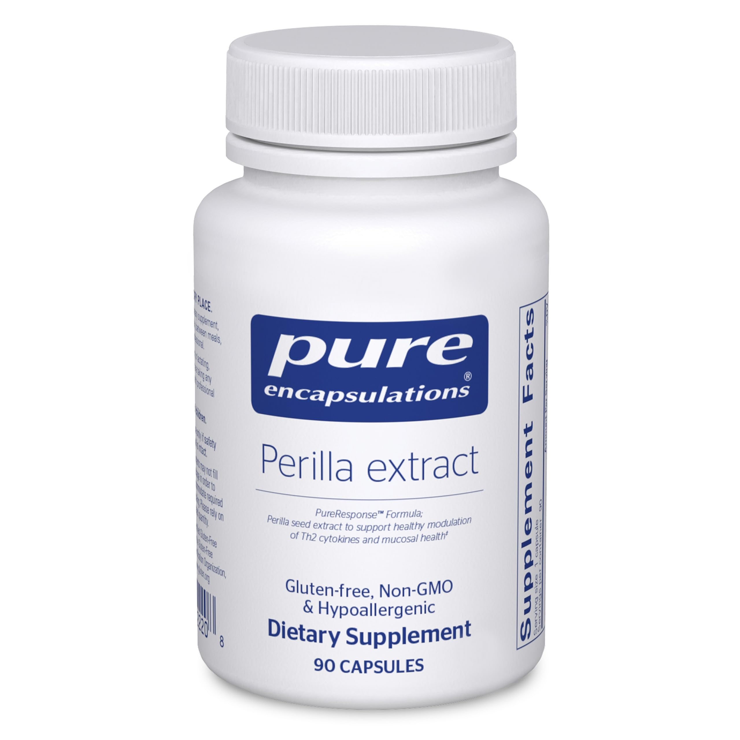 Pure Encapsulations Perilla Extract bottle highlighting concentrated polyphenols for mucosal support