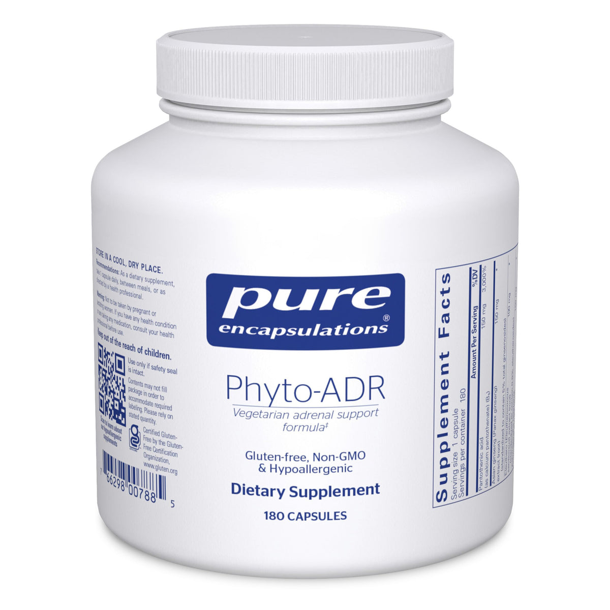 Pure Encapsulations Phyto-ADR adrenal support capsules, plant-based formula for occasional stress.