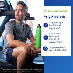 Pure Encapsulations Poly-Prebiotic bottle pour demonstrates convenient daily use.