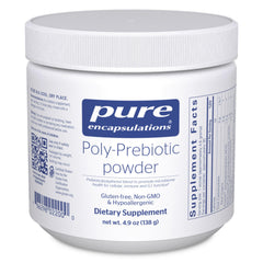 Pure Encapsulations Poly-Prebiotic Powder bottle supports gut health with a premium prebiotic blend.