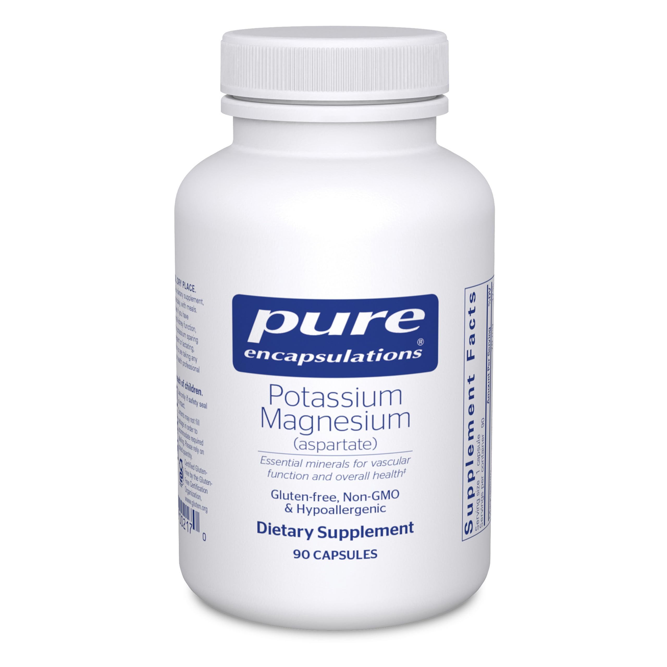 Pure Encapsulations potassium magnesium aspartate bottle for daily wellness support