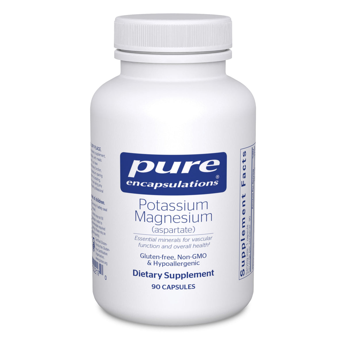 Pure Encapsulations potassium magnesium aspartate bottle for daily wellness support
