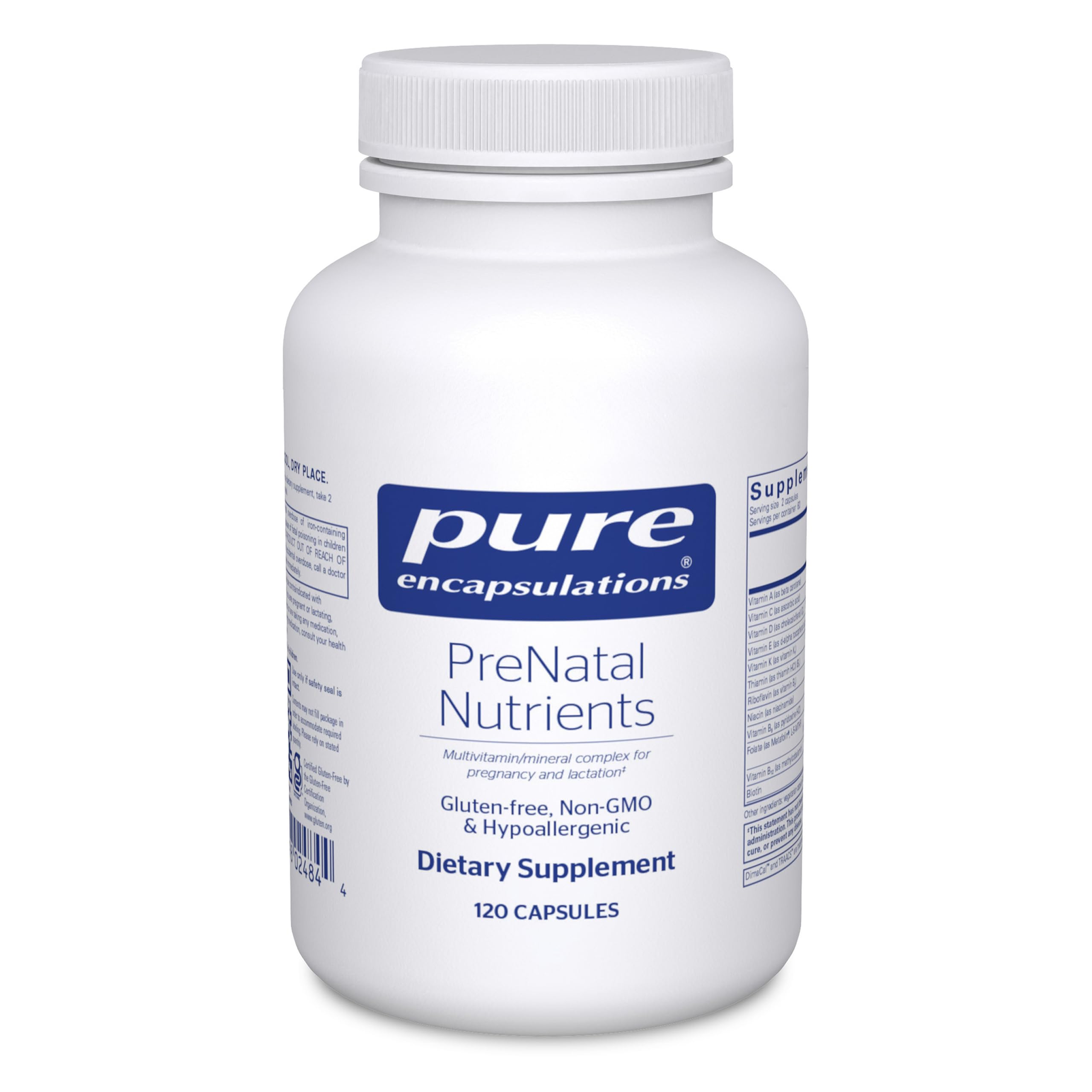 Pure Encapsulations PreNatal Nutrients bottle for prenatal support