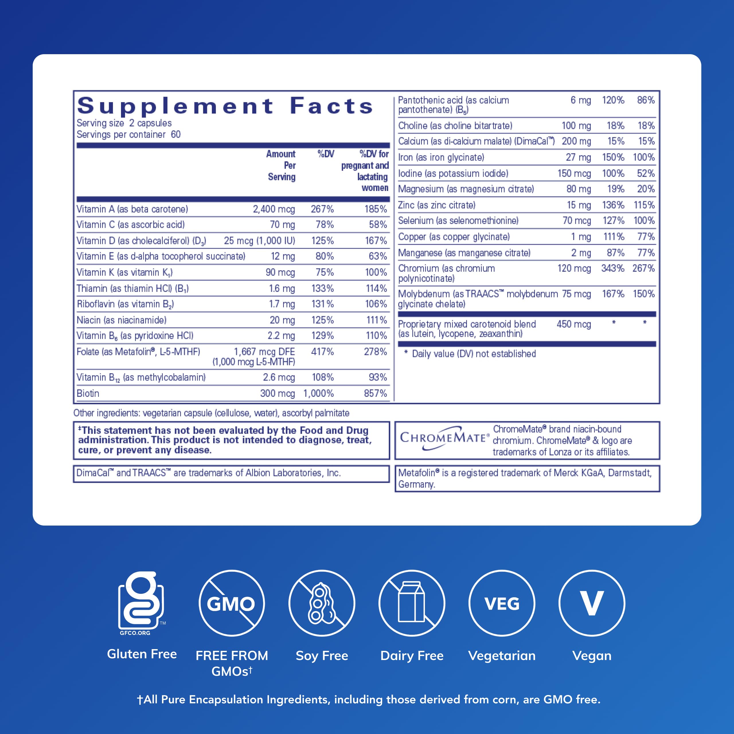 PreNatal Nutrients capsules close-up for daily use