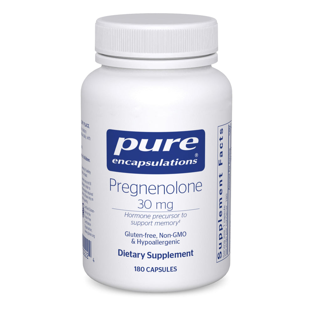 Pure Encapsulations pregnenolone 30mg bottle; supports cognitive wellness and balanced hormones