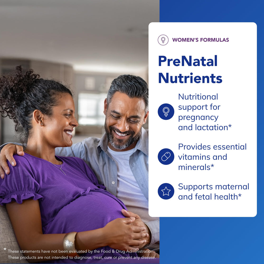 Pure Encapsulations PreNatal label close-up shows folate, choline, and iron for key needs.