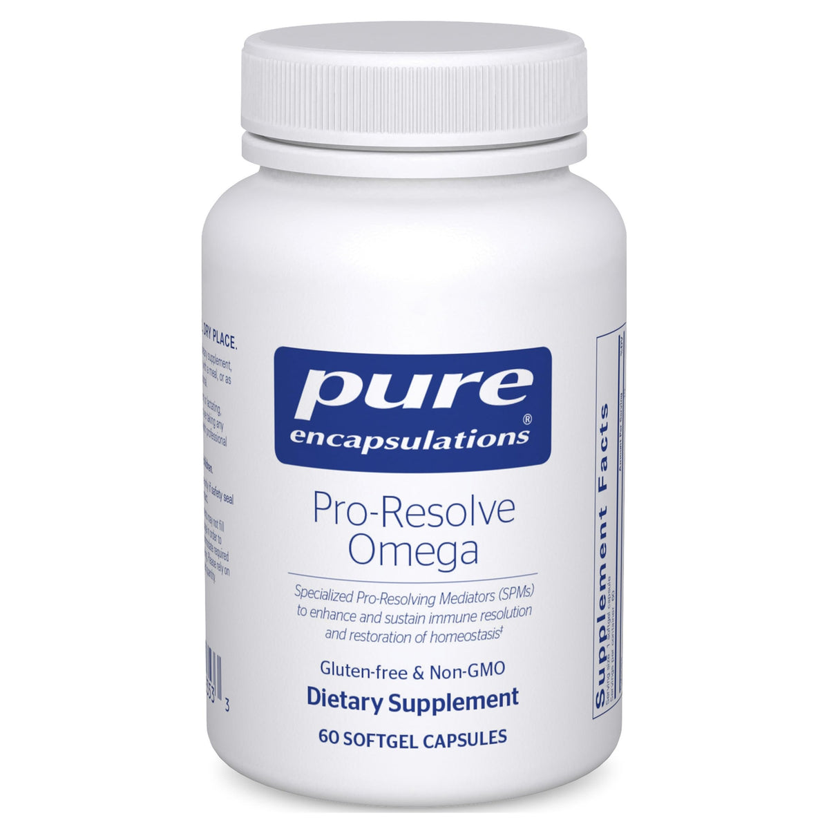 Pure Encapsulations Pro-Resolve Omega bottle displaying omega-3 blend for heart health support