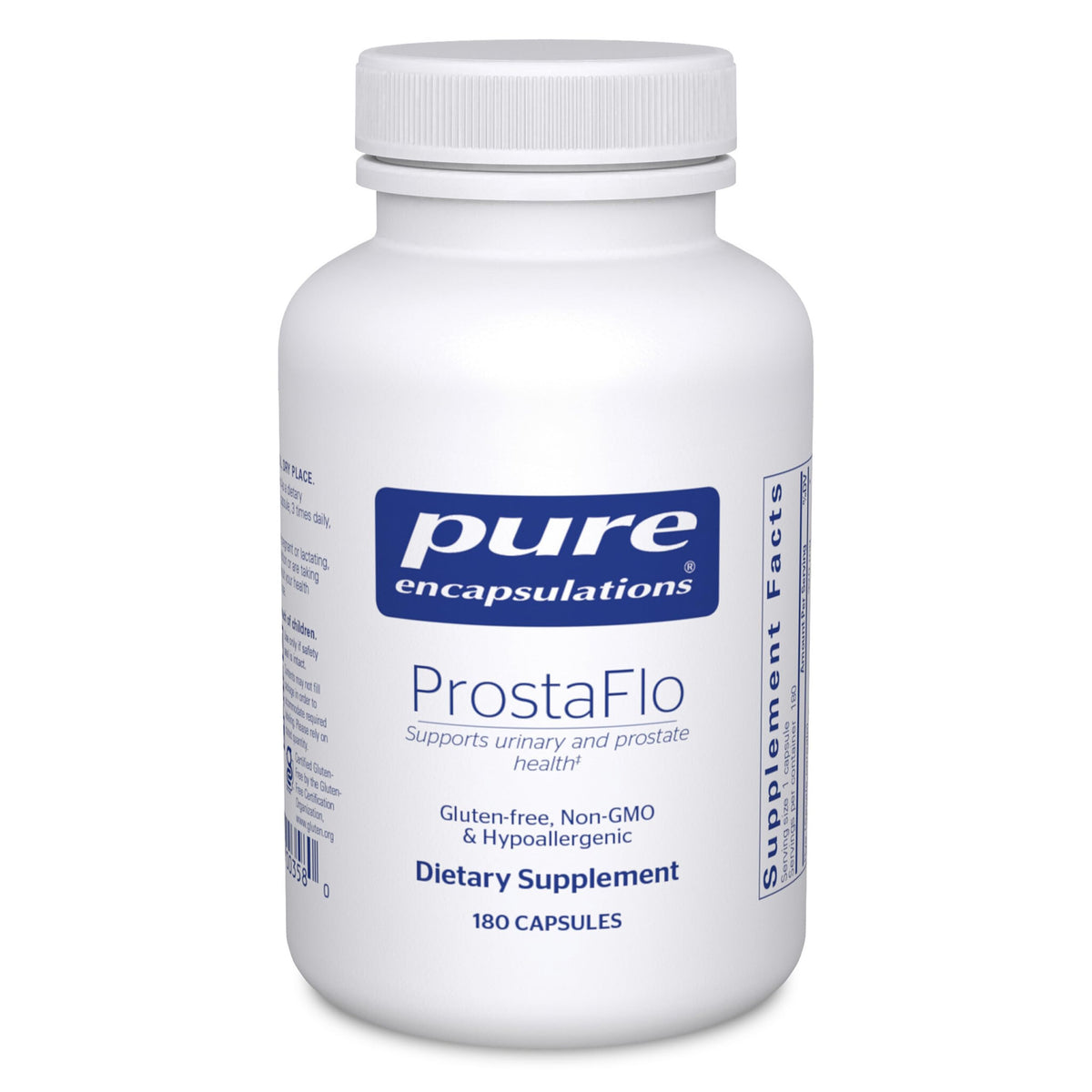 Pure Encapsulations ProstaFlo bottle pour for easy daily urinary support.