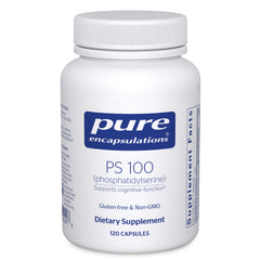 Pure Encapsulations PS100 bottle front suggesting cognitive support potential