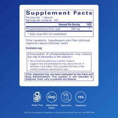 Pure Encapsulations PS100 bottle label highlights clean formulation and allergen-free features