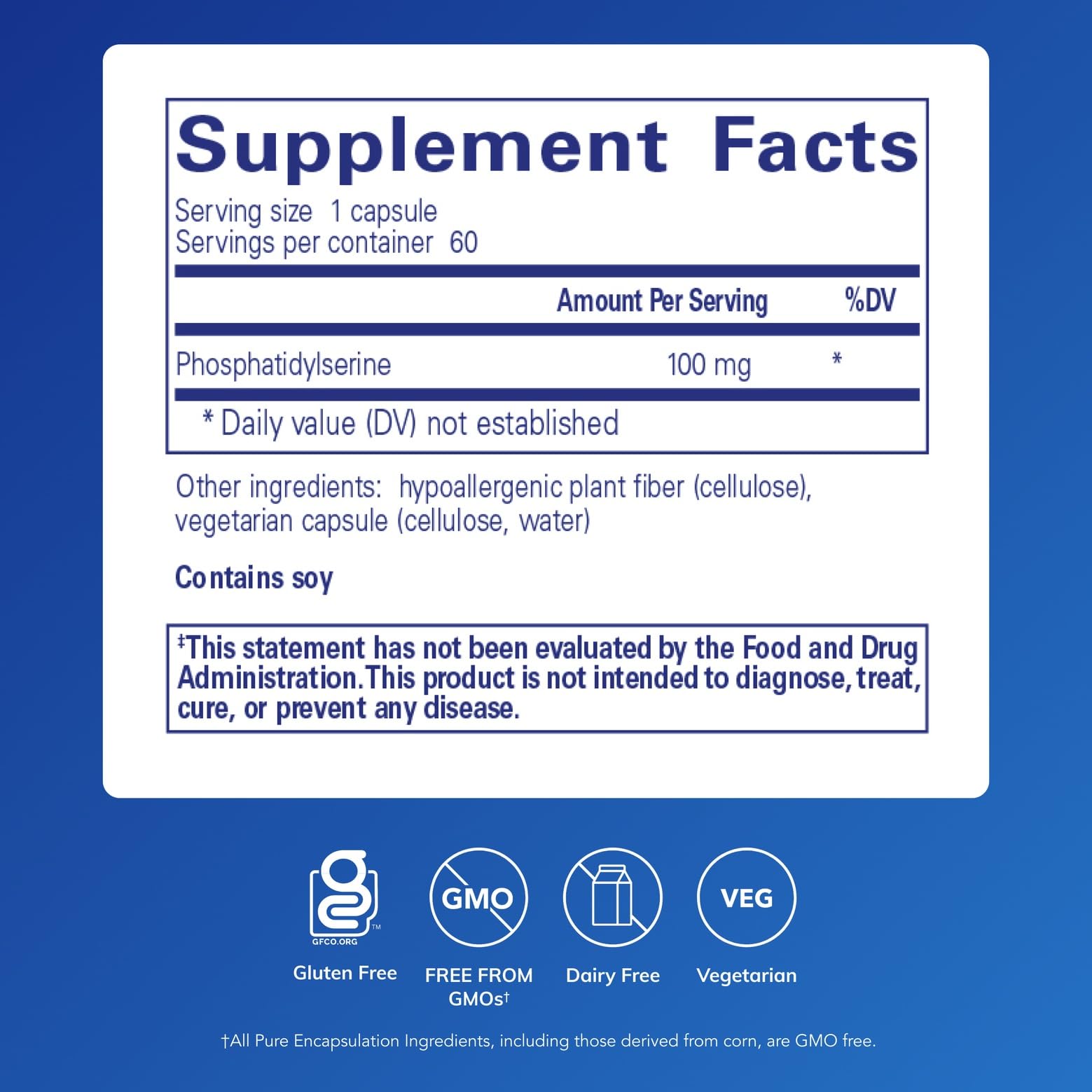 PS100 capsules-closeup shows easy-to-swallow capsules for daily use