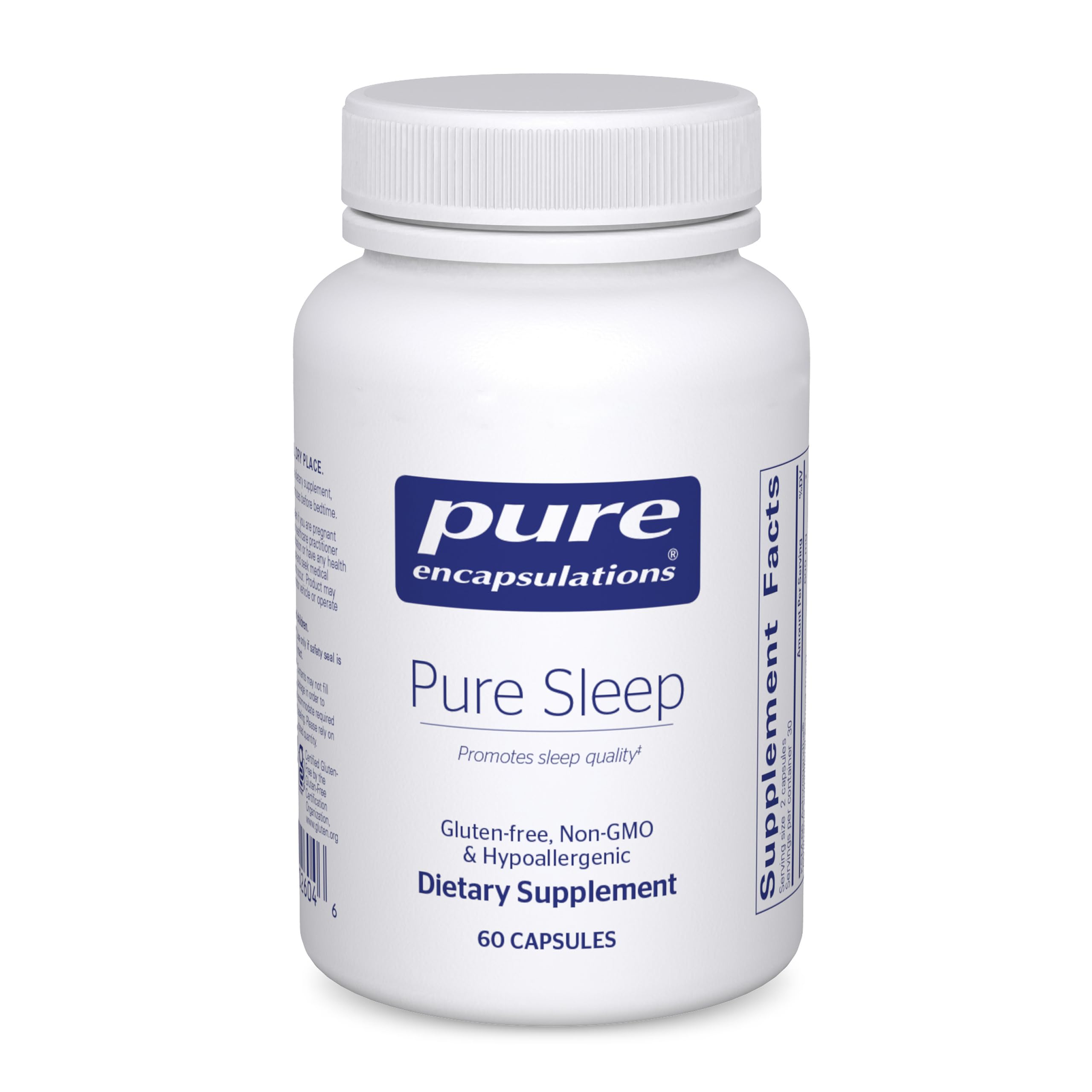 Pure Encapsulations Pure Sleep bottle front view promotes calm nights.