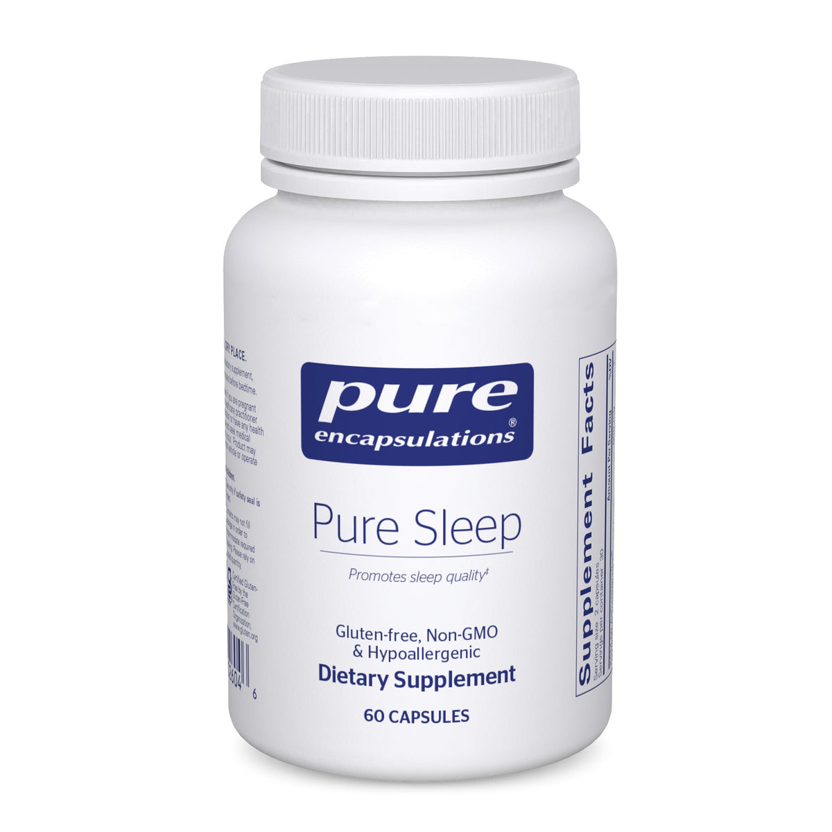 Pure Encapsulations Pure Sleep bottle front view promotes calm nights.