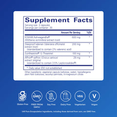 Pure Sleep label close-up highlights calming formula for restful evenings.