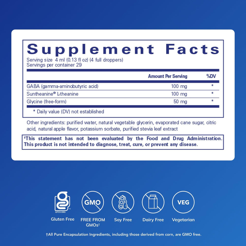 Pure Encapsulations Pure Tranquility liquid dosing spoon showing easy serving and consistency.
