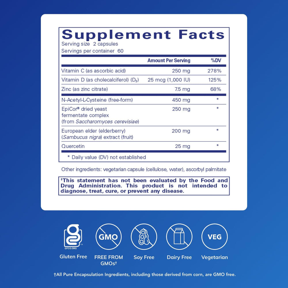 Close-up of PureDefense NAC capsules highlighting immune support potential.