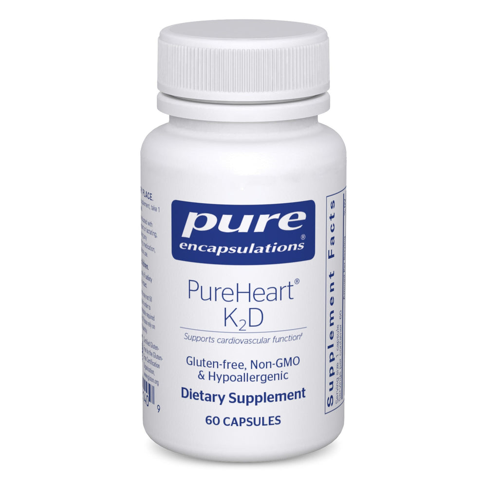 Pure Encapsulations PureHeart K2D bottle with capsules supporting heart health